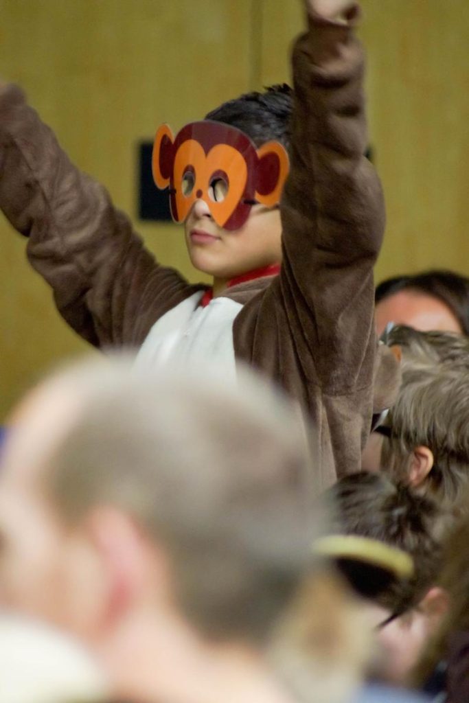 student dressed as monkey